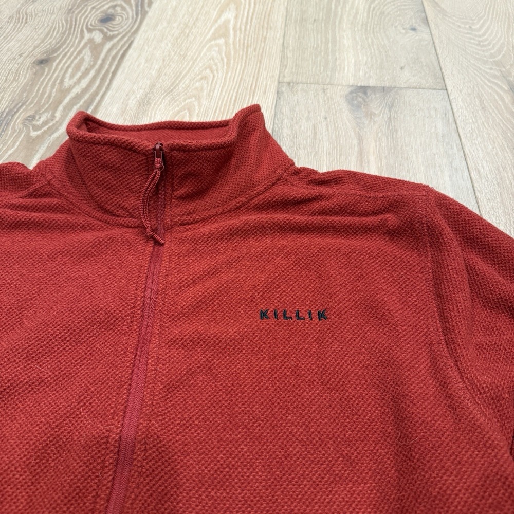 Killik Mens 1/4 Zip Mock Neck Long Sleeve Sweater Red Size Large L - Picture 2 of 6